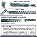 Tipos De Tornillos - Gemelos Cónicos Y Paralelos - Doble Etapa - Reconstrucción De Tornillos